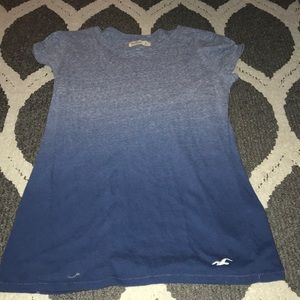 Blue ombre short sleeve blouse